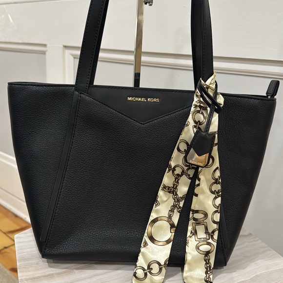 Michael Kors Whitney Black Leather Tote - Picture 3 of 15
